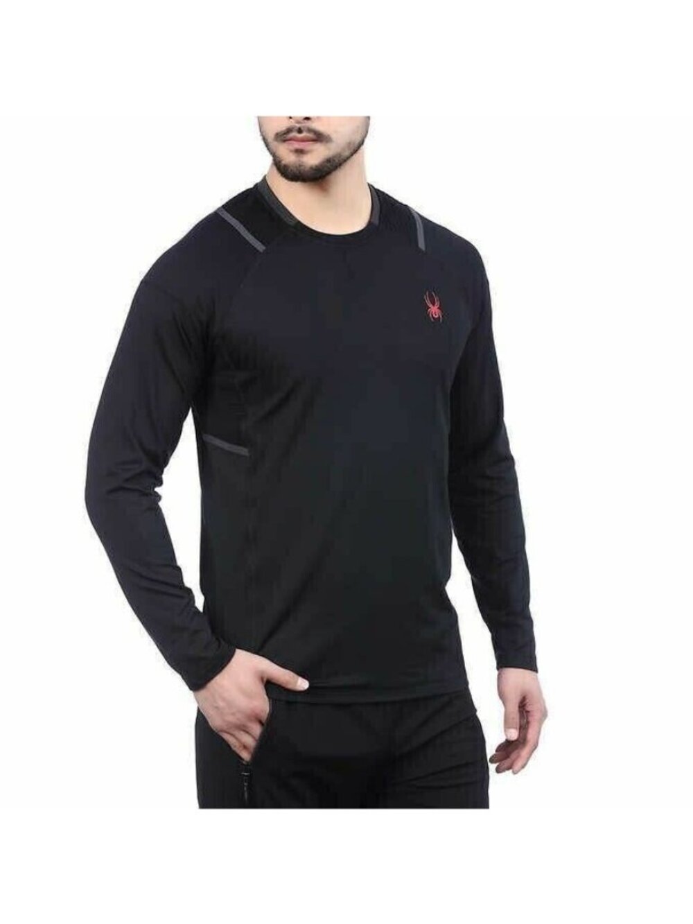 Spyder Men's Active Long Sleeve Tee T-Shirt Proweb Microfleece Black Size XXL